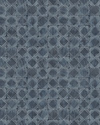 Button Block Navy Geometric Wallpaper 3125-72306 by  Roth and Tompkins Textiles 
