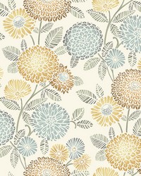 Zalipie Apricot Floral Trail Wallpaper 3125-72326 by  Brewster Wallcovering 
