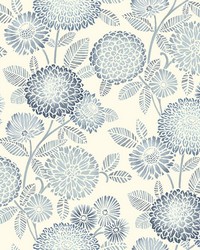 Zalipie Blue Floral Trail Wallpaper 3125-72328 by   