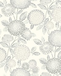 Zalipie Grey Floral Trail Wallpaper 3125-72331 by  York Wallcovering 