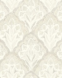 Mimir Dove Quilted Damask Wallpaper 3125-72339 by   