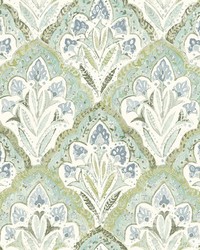 Mimir Aquamarine Quilted Damask Wallpaper 3125-72341 by   