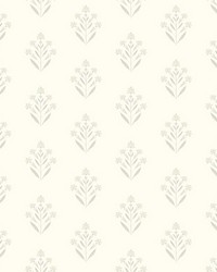 Kova Dove Floral Crest Wallpaper 3125-72349 by  York Wallcovering 