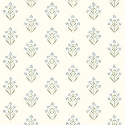 Kova Aquamarine Floral Crest Wallpaper 3125-72351 Kinfolk 3125-72351 Blue Sure Strip Flower Wallpaper 