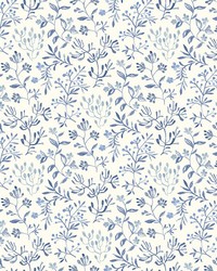 Tarragon Blue Dainty Meadow Wallpaper 3125-72352 by   