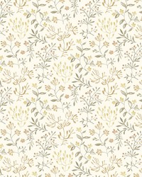Tarragon Honey Dainty Meadow Wallpaper 3125-72354 by  York Wallcovering 