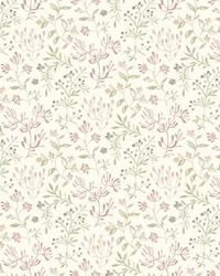 Tarragon Blush Dainty Meadow Wallpaper 3125-72355 by   