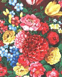 Ayaanle Burgundy Dutch Painters Floral by   