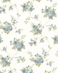 Drury Blue Blooming Floral Trail by   