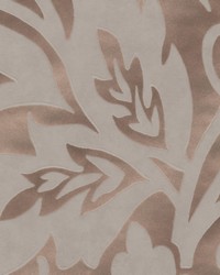 Velma Rose Gold Flocked Paisley Wallpaper by  Brewster Wallcovering 