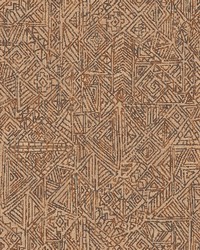 Longmont Burnt Sienna Global Geometric Wallpaper by   