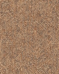 Longmont Burnt Sienna Global Geometric Wallpaper by  Carey Lind 