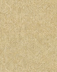 Longmont Gold Global Geometric Wallpaper by  Carey Lind 