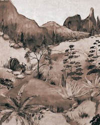 Scenic Savanna Sepia Wall Mural by  Carey Lind 