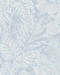 Brentwood Sky Blue Palm Leaves  4034-72119 by   