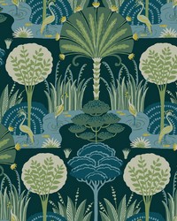 Mandeville Teal Tropical Paradise  4034-72123 by  Brewster Wallcovering 
