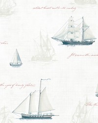 Andrew White Sailboat Wallpaper 4041-01703 by  York Wallcovering 