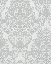 Anders Silver Damask Wallpaper 4041-32602 by   