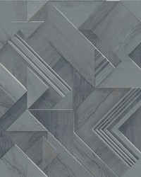 Cassian Denim Wood Geometric Wallpaper 4041-35301 by  Brewster Wallcovering 