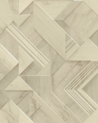 Cassian Taupe Wood Geo Wallpaper 4041-35307 by   