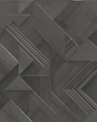 Cassian Black Wood Geo Wallpaper 4041-35309 by   