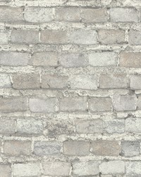 Lennox Off-White Brick Wallpaper 4041-428049 by   