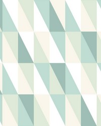 Inez Teal Geometric Wallpaper 4060-138920 by   
