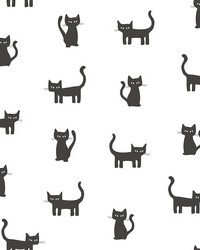 Delia Black Kitty Wallpaper 4060-138928 by  Kast 