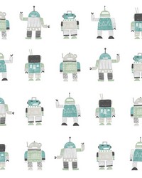 Callum Teal Robots Wallpaper 4060-138938 by   