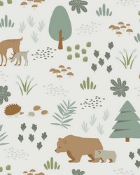 Finola Moss Bears Wallpaper 4060-139247 by  Brewster Wallcovering 