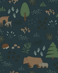 Finola Dark Blue Bears Wallpaper 4060-139248 by   