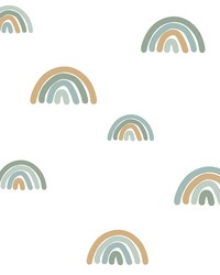 Joss Teal Rainbow Wallpaper 4060-139254 by  Brewster Wallcovering 