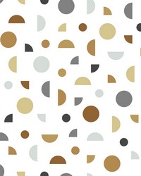 Marilee Neutral Circles Wallpaper 4060-139278 by  Brewster Wallcovering 