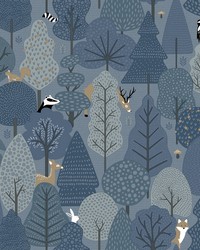 Quillen Indigo Forest Wallpaper 4060-51601 by   