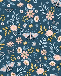 Zev Blue Butterfly Wallpaper 4060-58101 by   