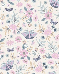 Zev Pink Butterfly Wallpaper 4060-58103 by  Old World Weavers 