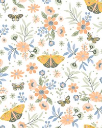 Zev Coral Butterfly Wallpaper 4060-58105 by  Novel 