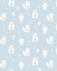 Bitsy Sky Blue Woodland Wallpaper 4060-91311 by   