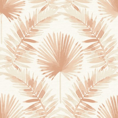 Calla Rust Painted Palm Wallpaper 4121-26914 Mylos 4121-26914 Orange Non Woven Flower Wallpaper Tropical Wallpaper 