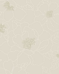 Gardena Light Grey Embroidered Floral Wallpaper 4122-27010 by   