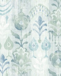 Pavord Green Floral Shibori Wallpaper 4122-27012 by  Brewster Wallcovering 