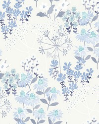 Cultivate Blue Springtime Blooms Wallpaper 4122-27017 by   