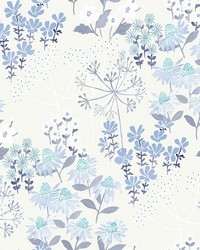Cultivate Blue Springtime Blooms Wallpaper 4122-27017 by  Washington Wallcoverings 