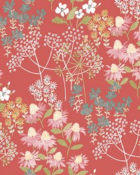 Cultivate Red Springtime Blooms Wallpaper 4122-27019 by  Washington Wallcoverings 