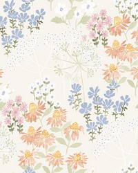 Cultivate Pastel Springtime Blooms Wallpaper 4122-27020 by  Washington Wallcoverings 