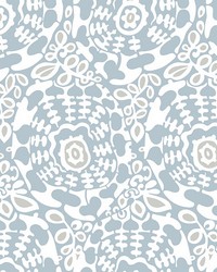 Divine Light Blue Abstract Medallion Wallpaper 4122-27039 by   