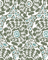 Divine Green Abstract Medallion Wallpaper 4122-27040 by   