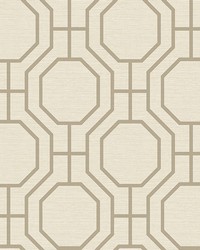Manor Taupe Geometric Trellis Wallpaper 4122-27046 by  Washington Wallcoverings 