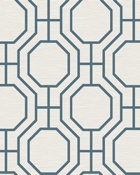 Manor Blue Geometric Trellis Wallpaper 4122-27048 by   