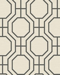Manor Black Geometric Trellis Wallpaper 4122-27049 by   
